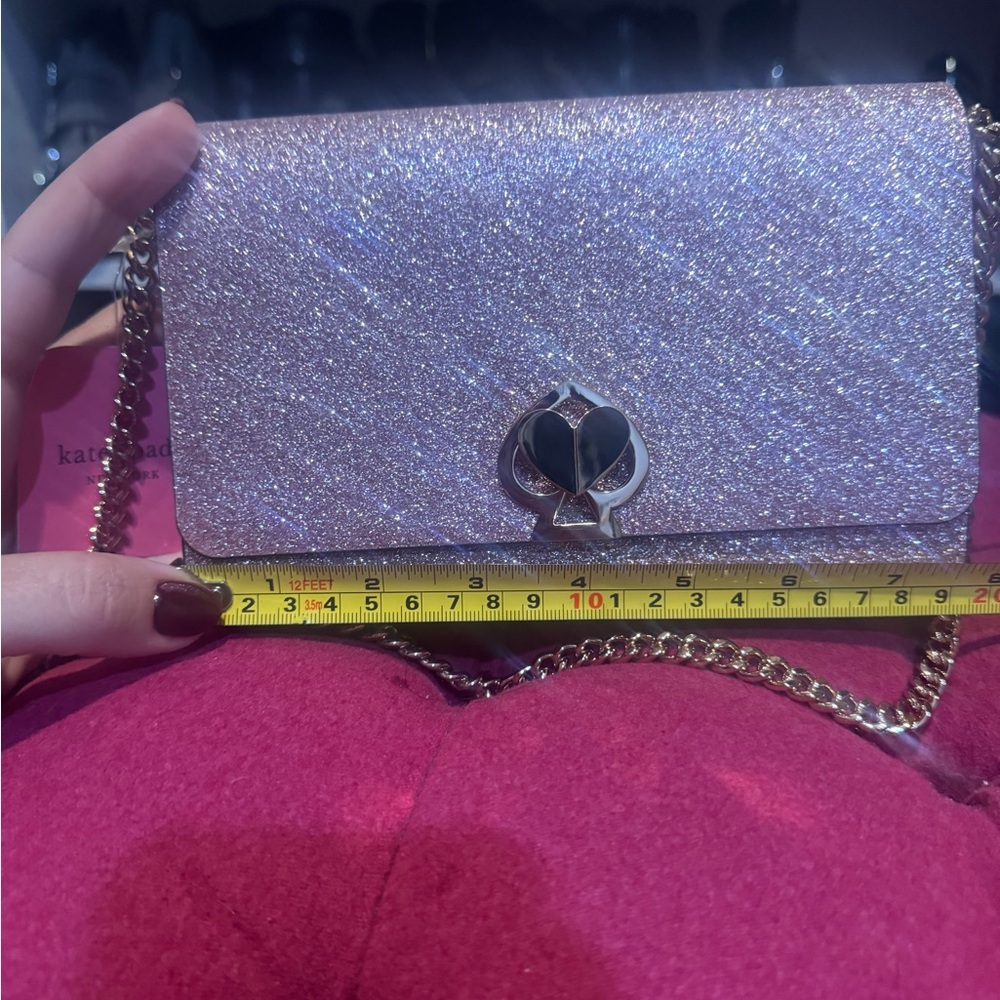 Kate Spade Nicola Shimmer Twistlock Chain Wallet